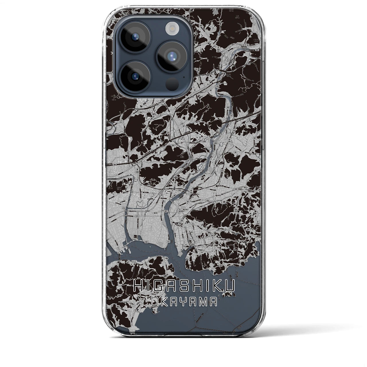 【東区(岡山市)】地図柄iPhoneケース(クリアタイプ)