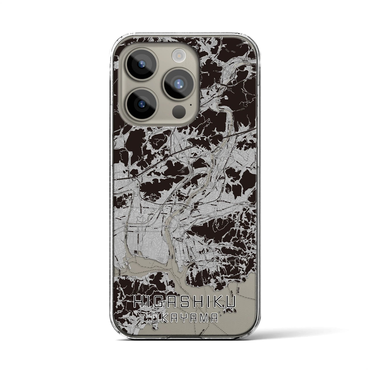 【東区(岡山市)】地図柄iPhoneケース(クリアタイプ)