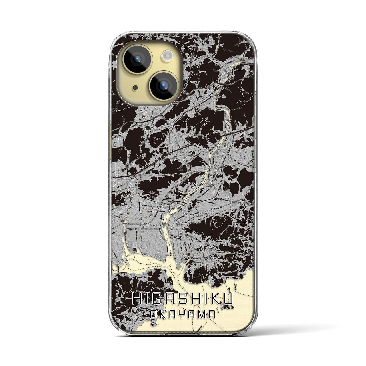 【東区(岡山市)】地図柄iPhoneケース(クリアタイプ)