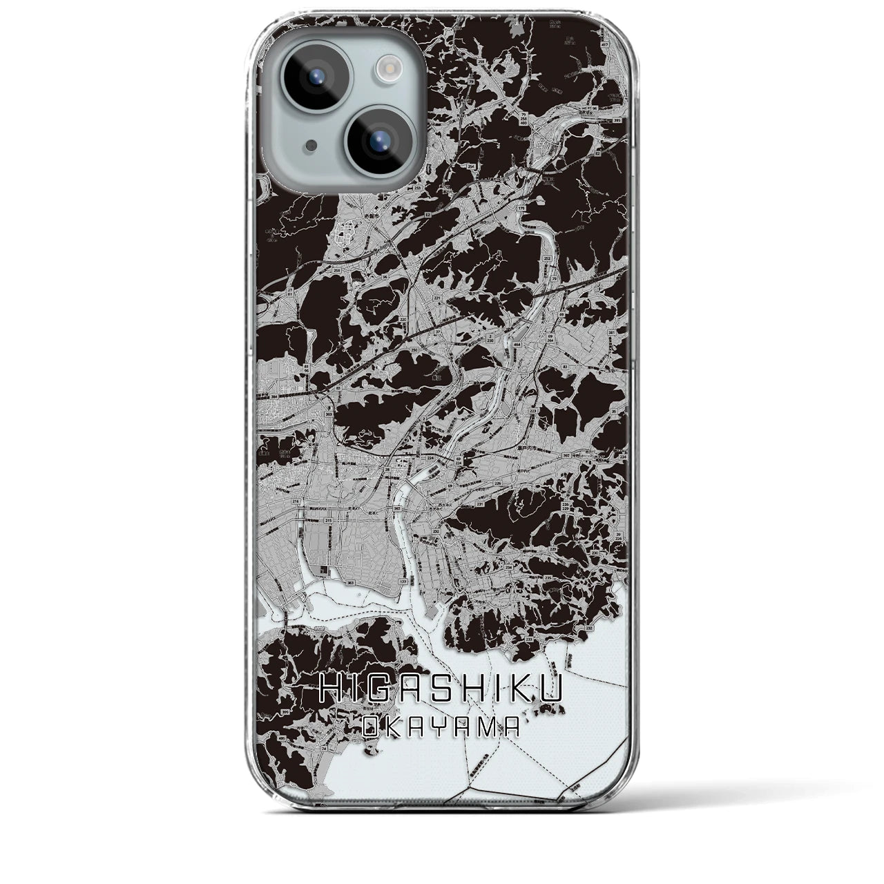 【東区(岡山市)】地図柄iPhoneケース(クリアタイプ)