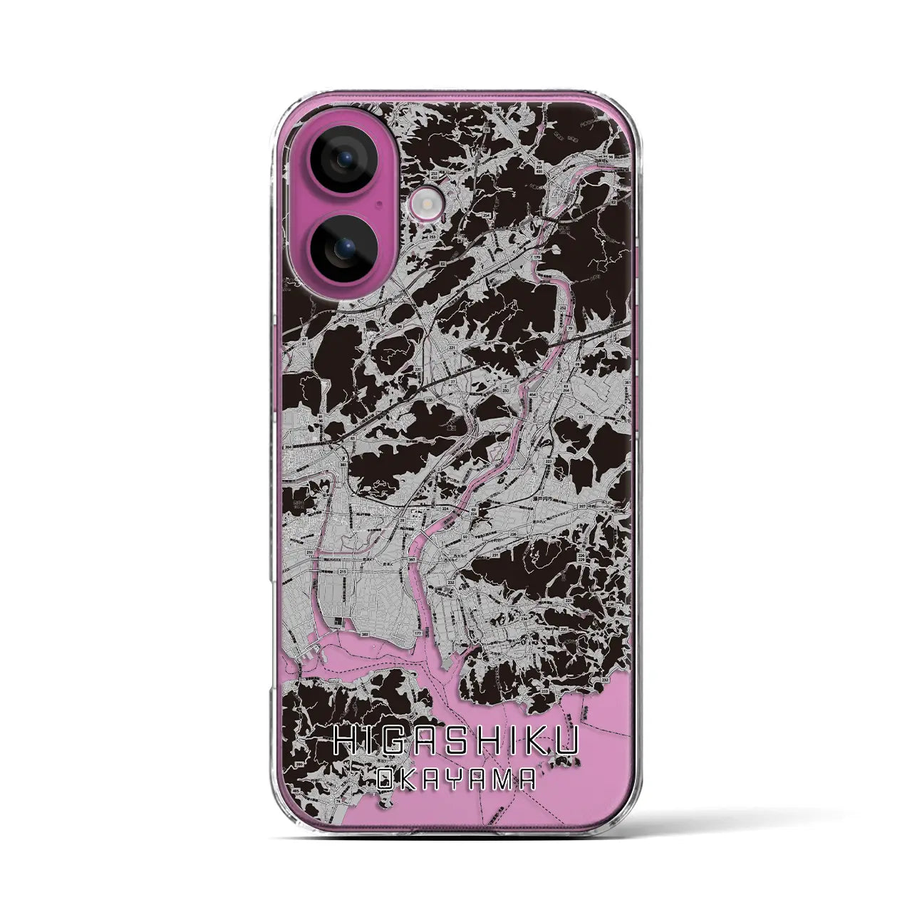 【東区(岡山市)】地図柄iPhoneケース(クリアタイプ)