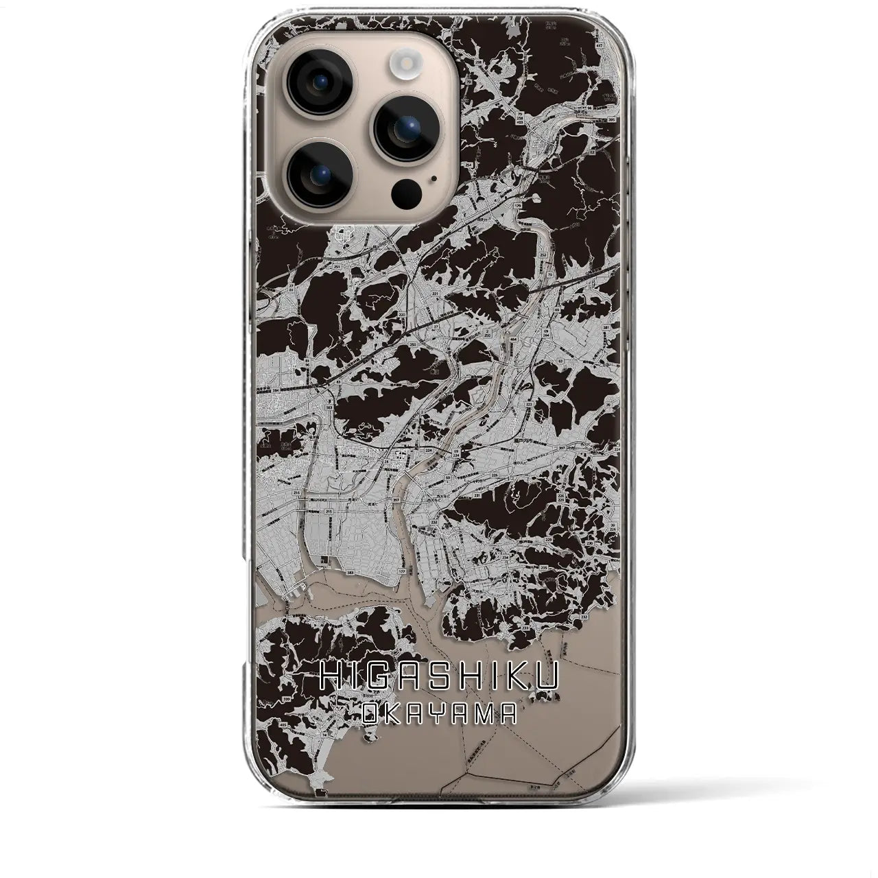 【東区(岡山市)】地図柄iPhoneケース(クリアタイプ)
