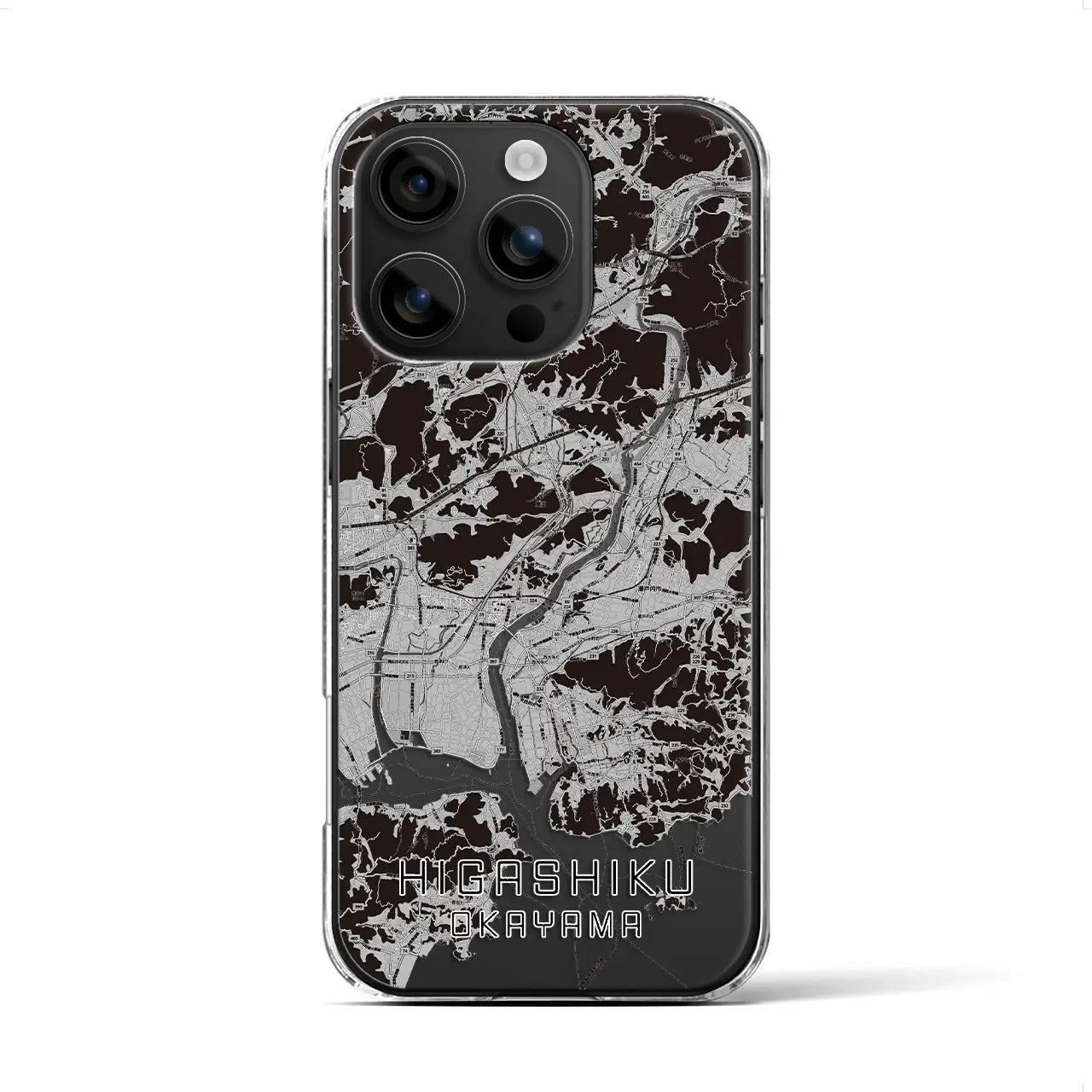 【東区(岡山市)】地図柄iPhoneケース(クリアタイプ)