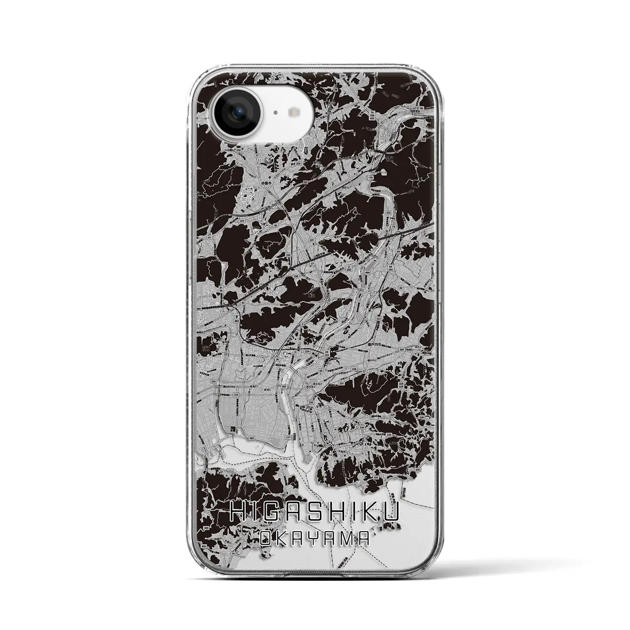 【東区(岡山市)】地図柄iPhoneケース(クリアタイプ)