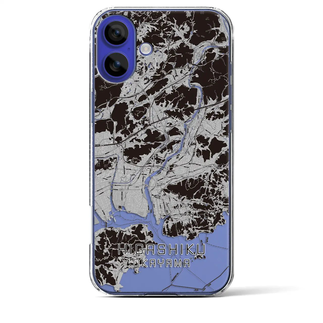 【東区(岡山市)】地図柄iPhoneケース(クリアタイプ)