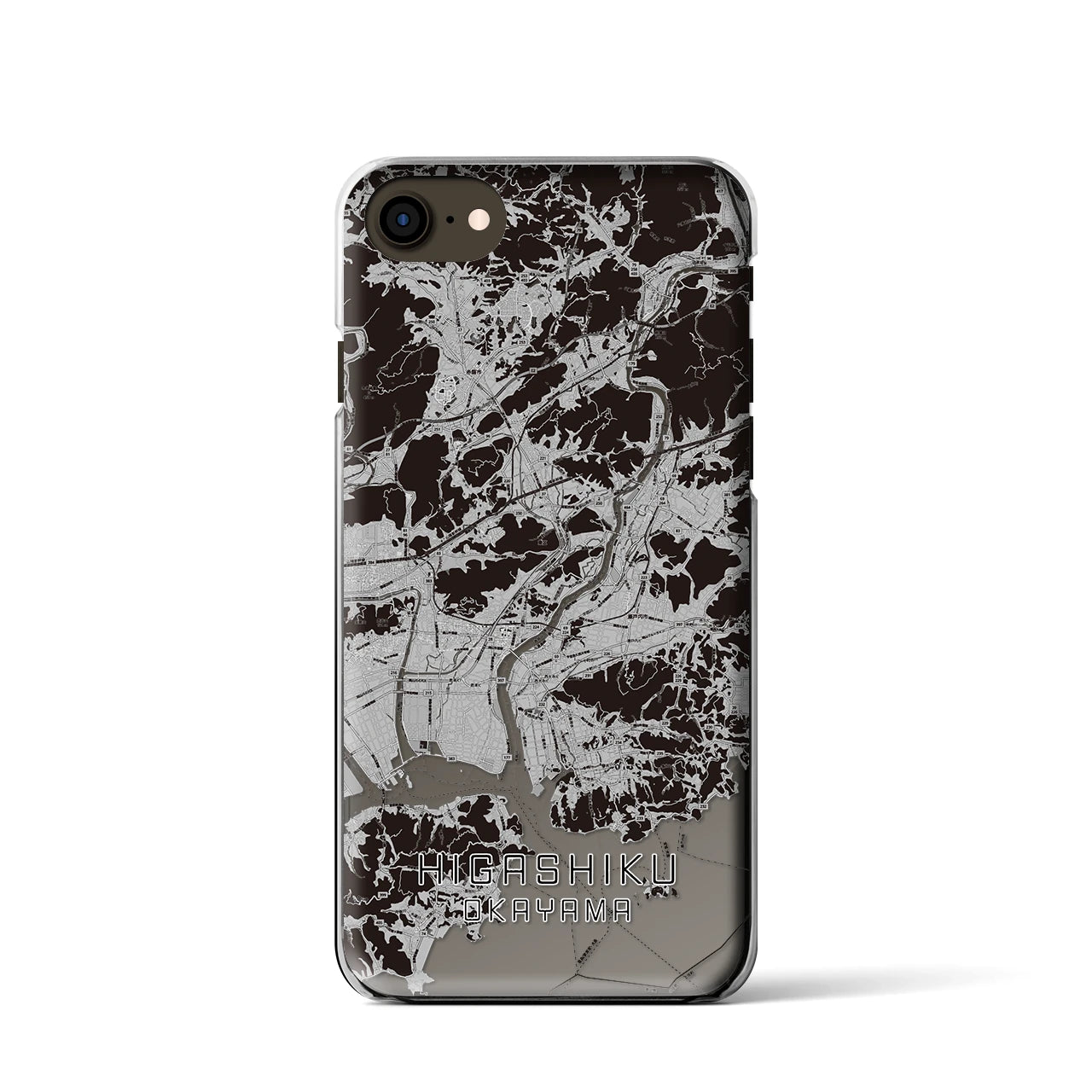 【東区(岡山市)】地図柄iPhoneケース(クリアタイプ)
