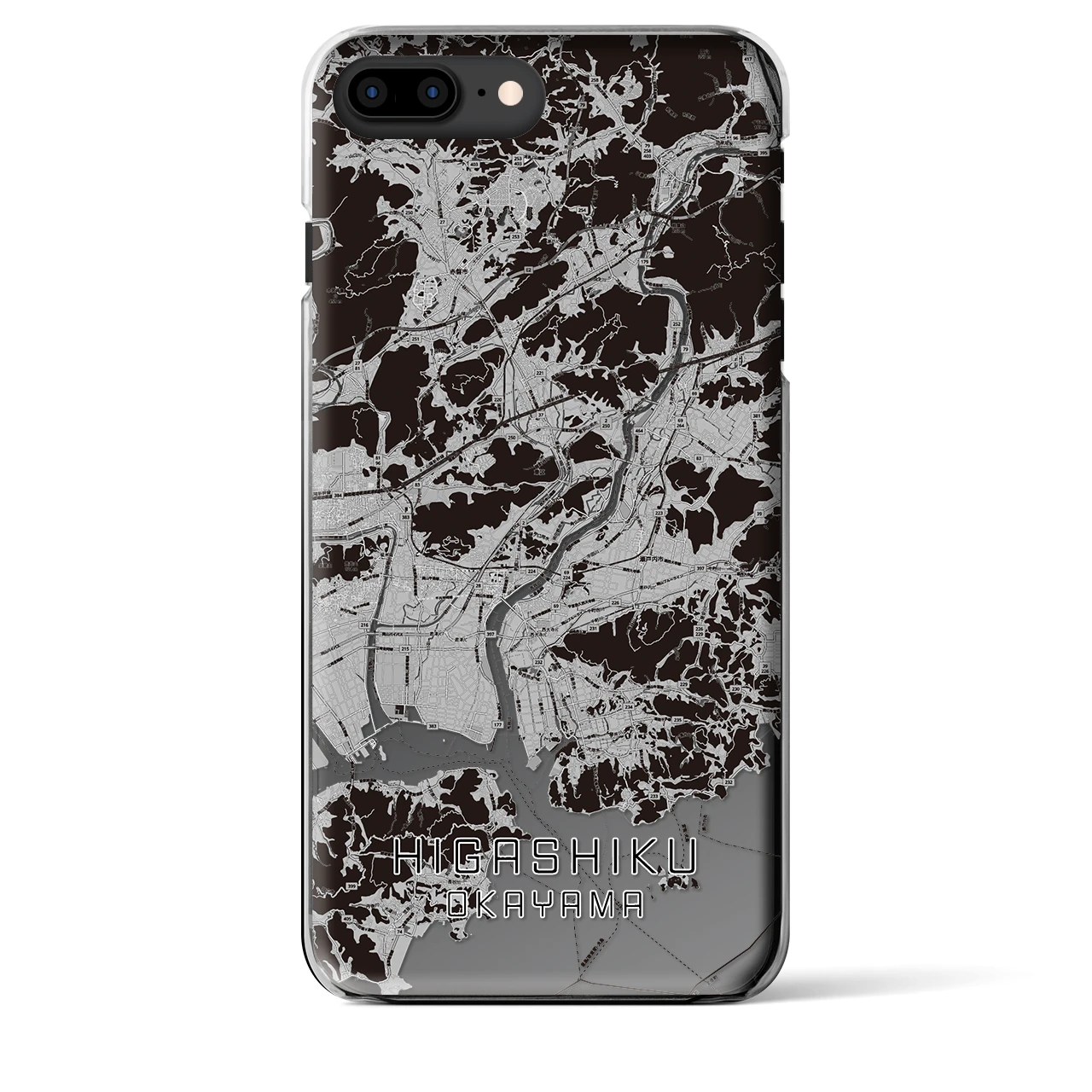【東区(岡山市)】地図柄iPhoneケース(クリアタイプ)