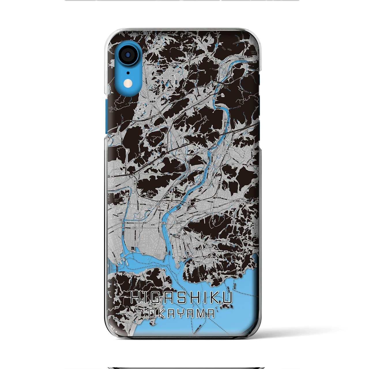 【東区(岡山市)】地図柄iPhoneケース(クリアタイプ)