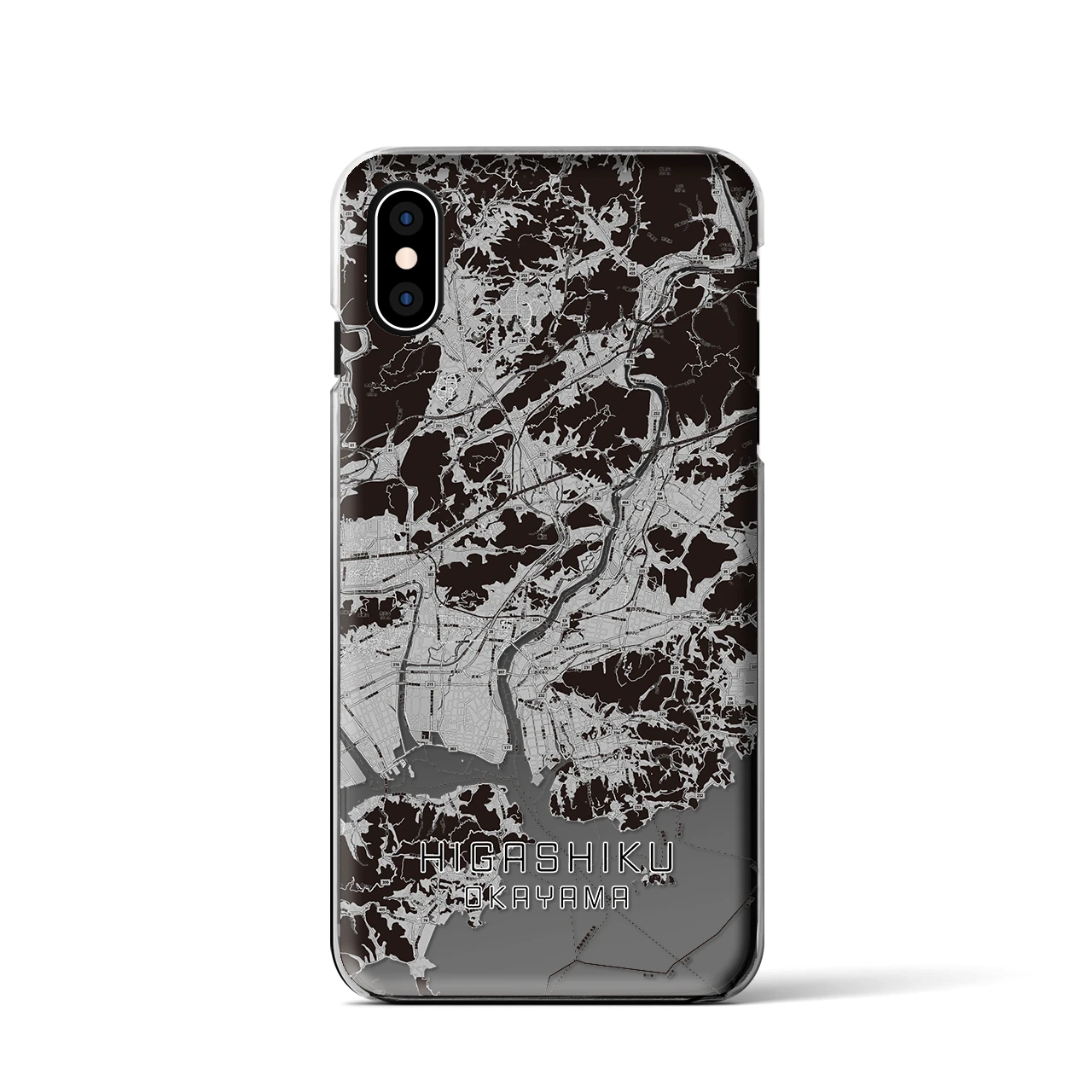 【東区(岡山市)】地図柄iPhoneケース(クリアタイプ)