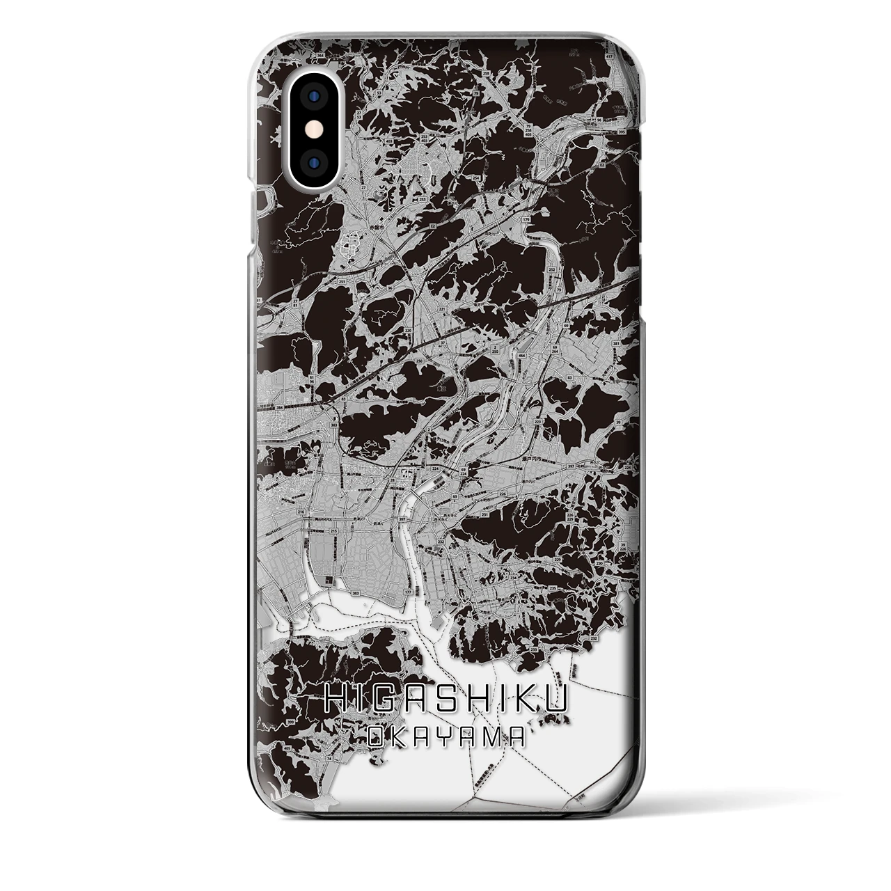 【東区(岡山市)】地図柄iPhoneケース(クリアタイプ)