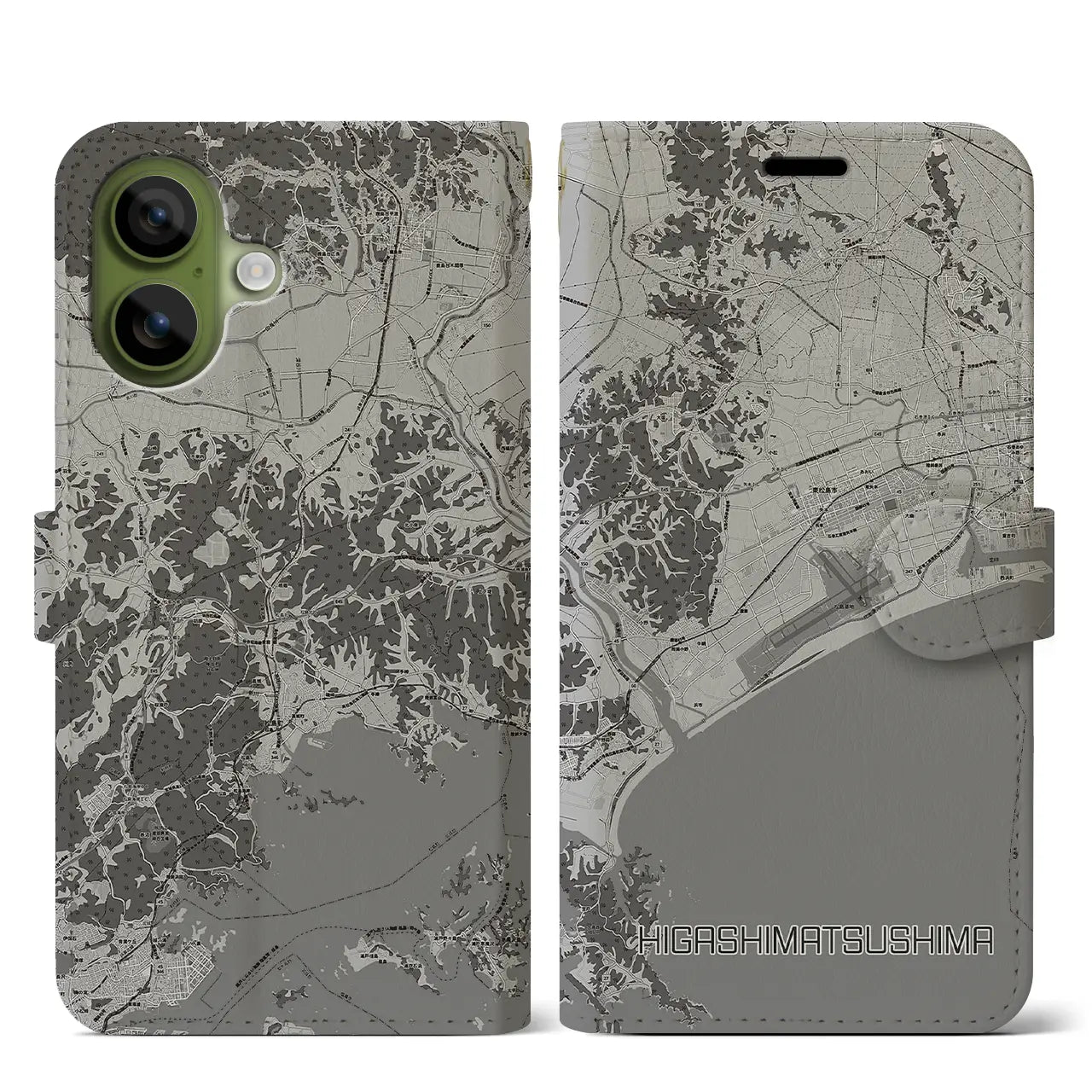 【東松島(宮城県)】地図柄iPhoneケース(手帳タイプ)