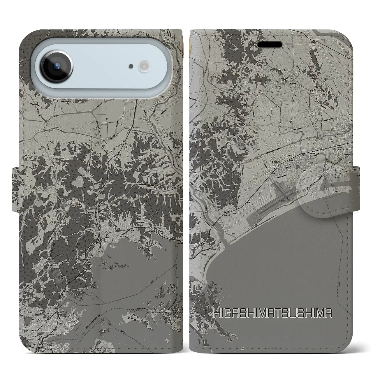 【東松島(宮城県)】地図柄iPhoneケース(手帳タイプ)