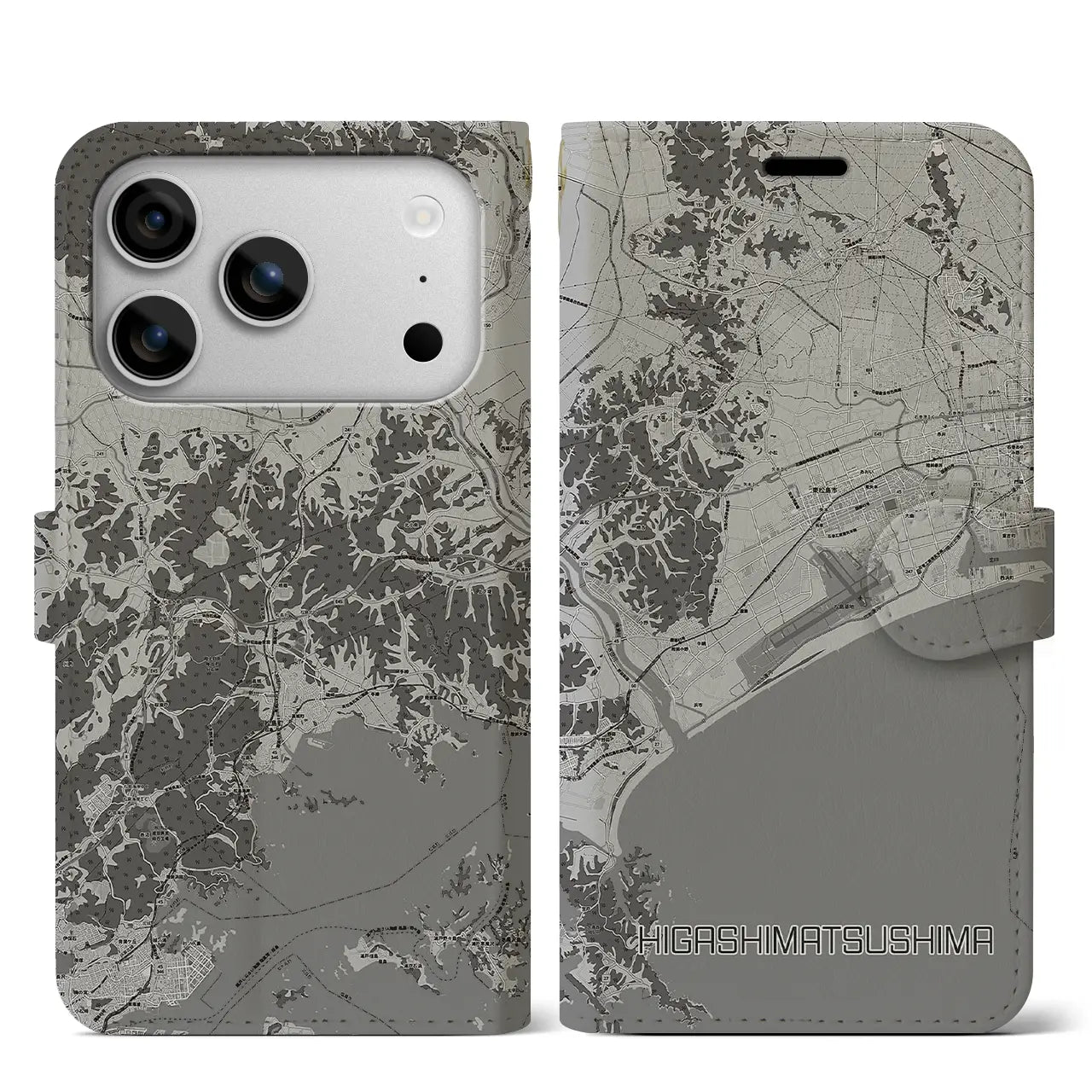 【東松島(宮城県)】地図柄iPhoneケース(手帳タイプ)