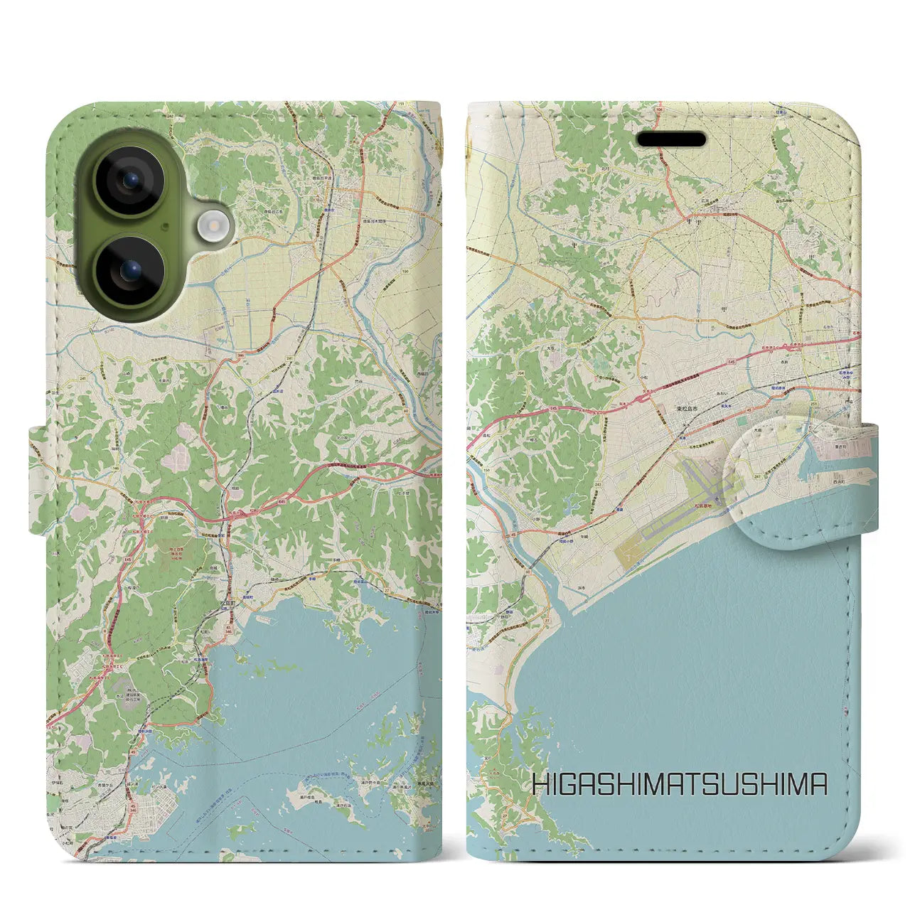 【東松島(宮城県)】地図柄iPhoneケース(手帳タイプ)