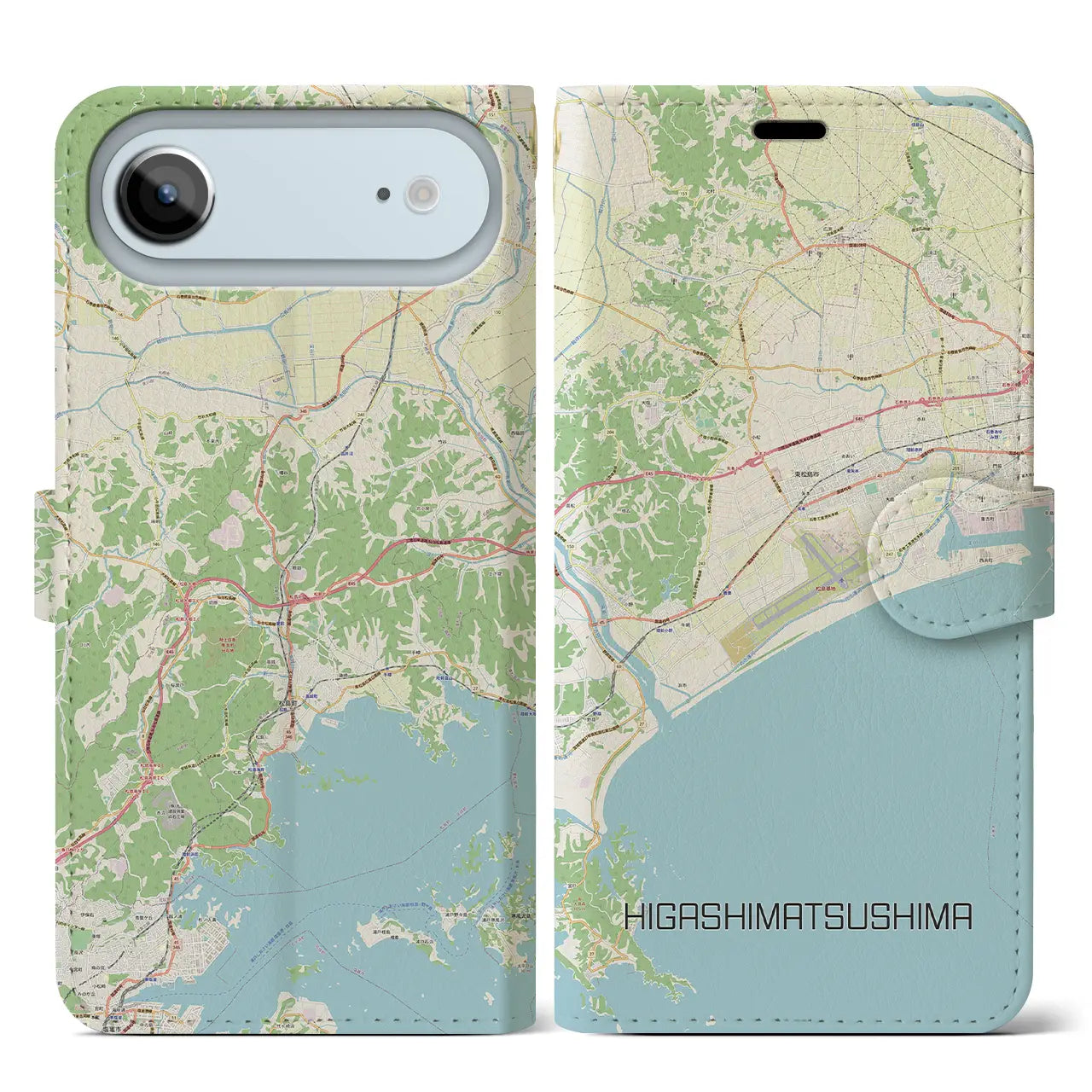 【東松島(宮城県)】地図柄iPhoneケース(手帳タイプ)