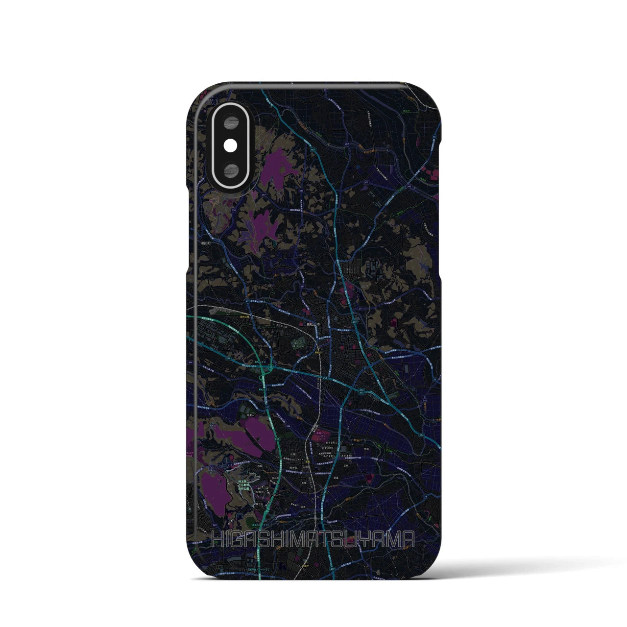 【東松山(埼玉県)】地図柄iPhoneケース(バックカバータイプ)