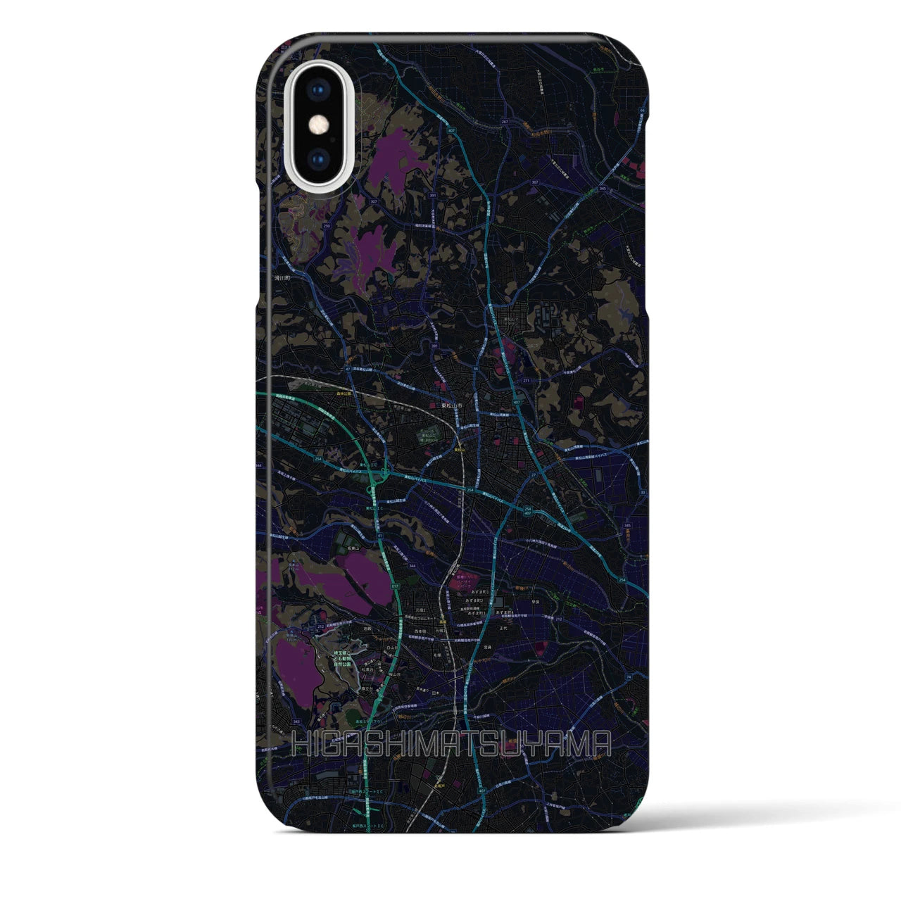 【東松山(埼玉県)】地図柄iPhoneケース(バックカバータイプ)