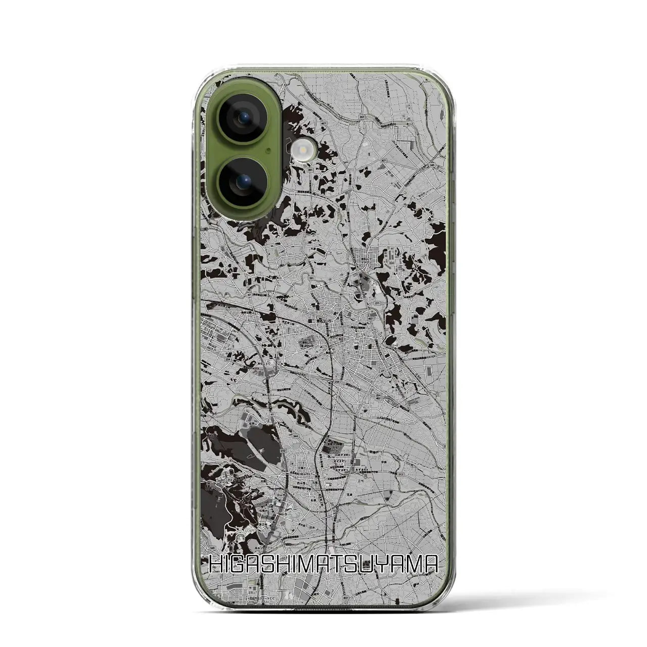 【東松山(埼玉県)】地図柄iPhoneケース(クリアタイプ)モノトーン・iPhone 17 Pro Max 用