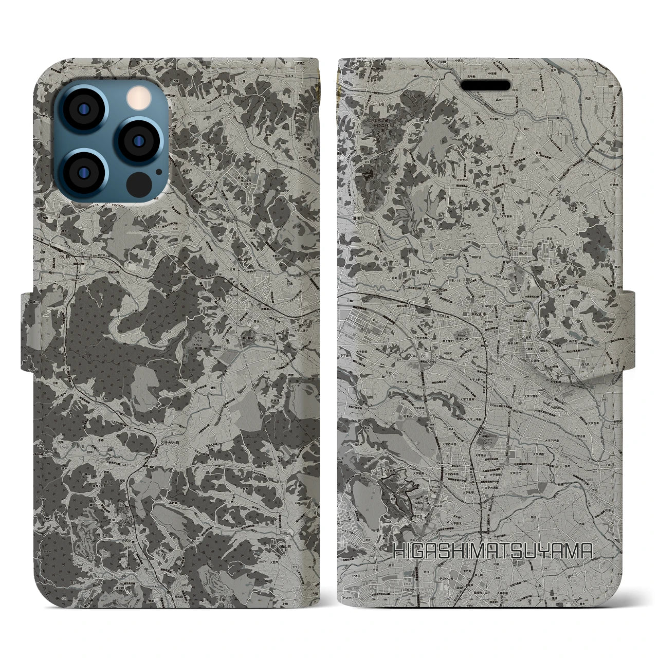 【東松山(埼玉県)】地図柄iPhoneケース(手帳タイプ)