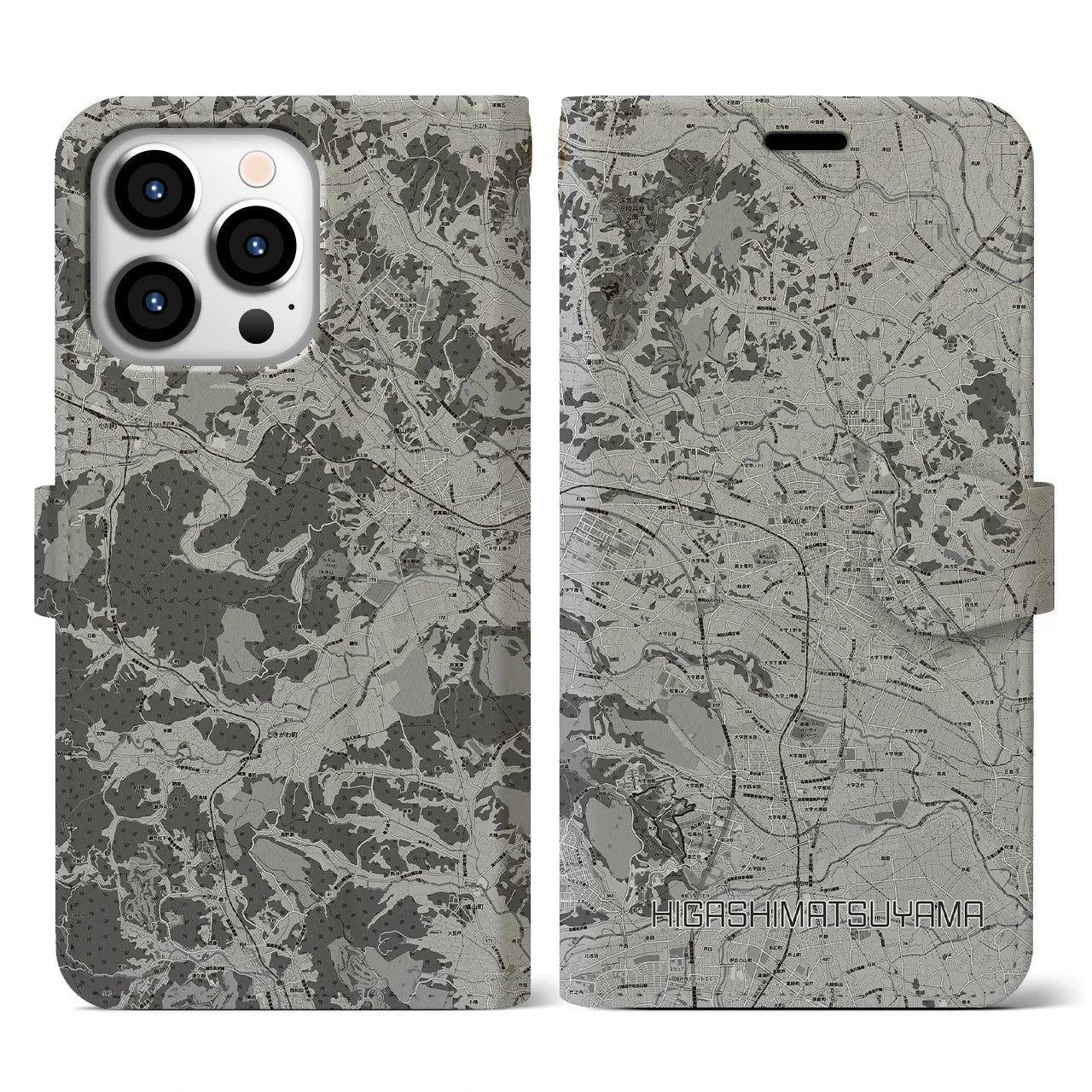 【東松山(埼玉県)】地図柄iPhoneケース(手帳タイプ)