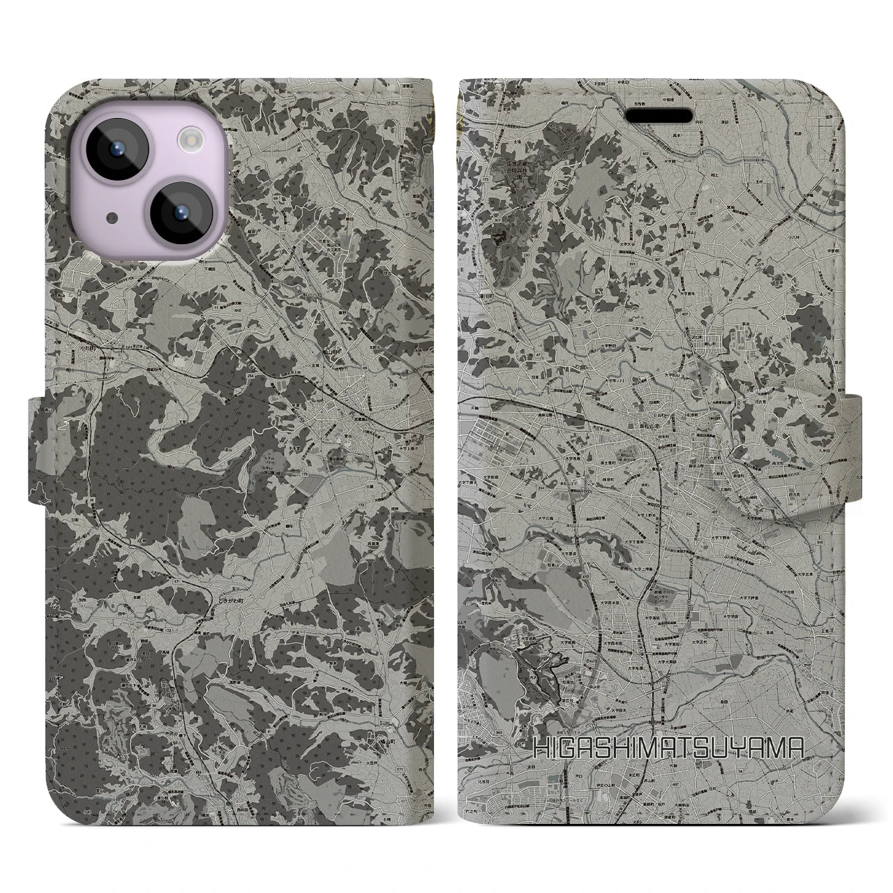 【東松山(埼玉県)】地図柄iPhoneケース(手帳タイプ)