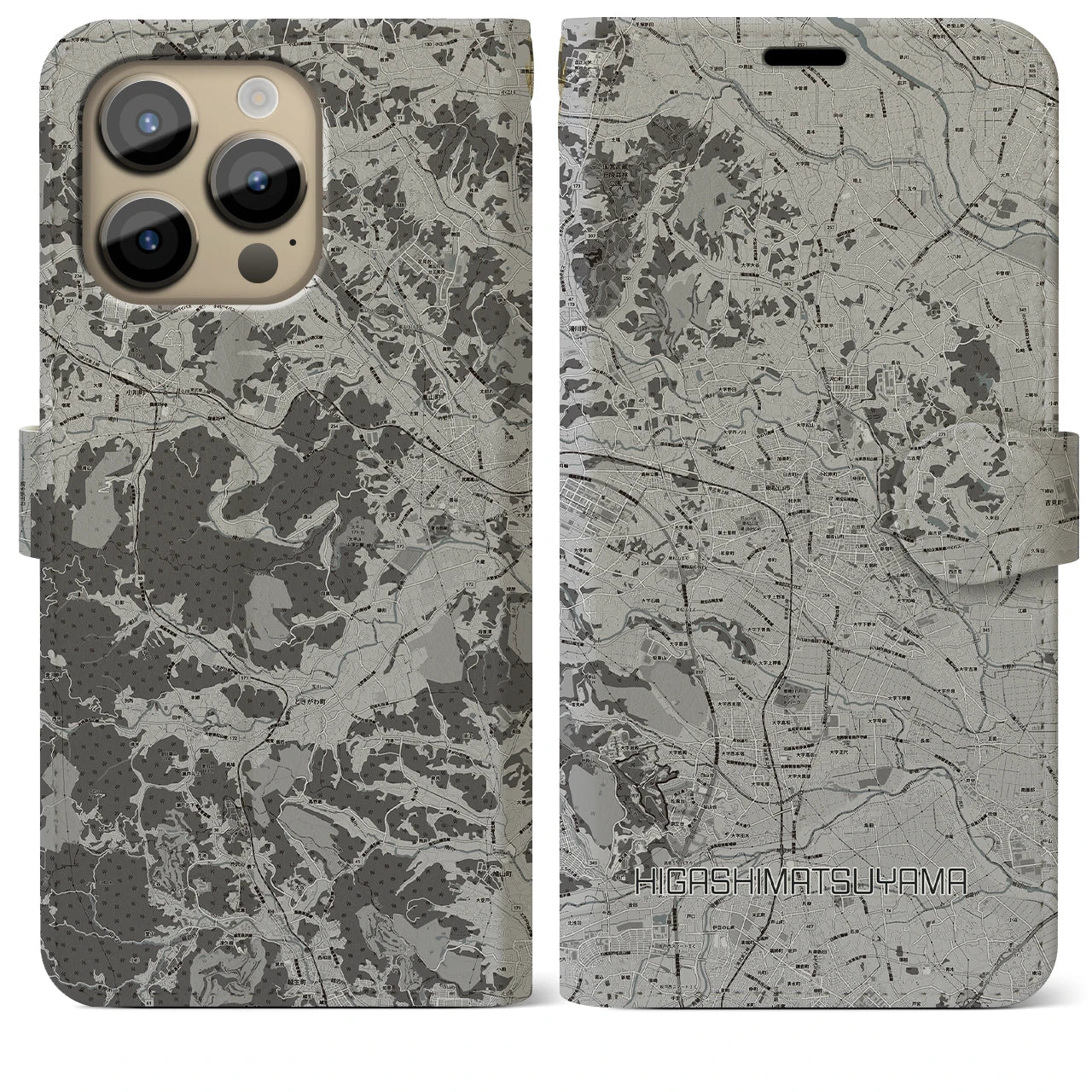 【東松山(埼玉県)】地図柄iPhoneケース(手帳タイプ)