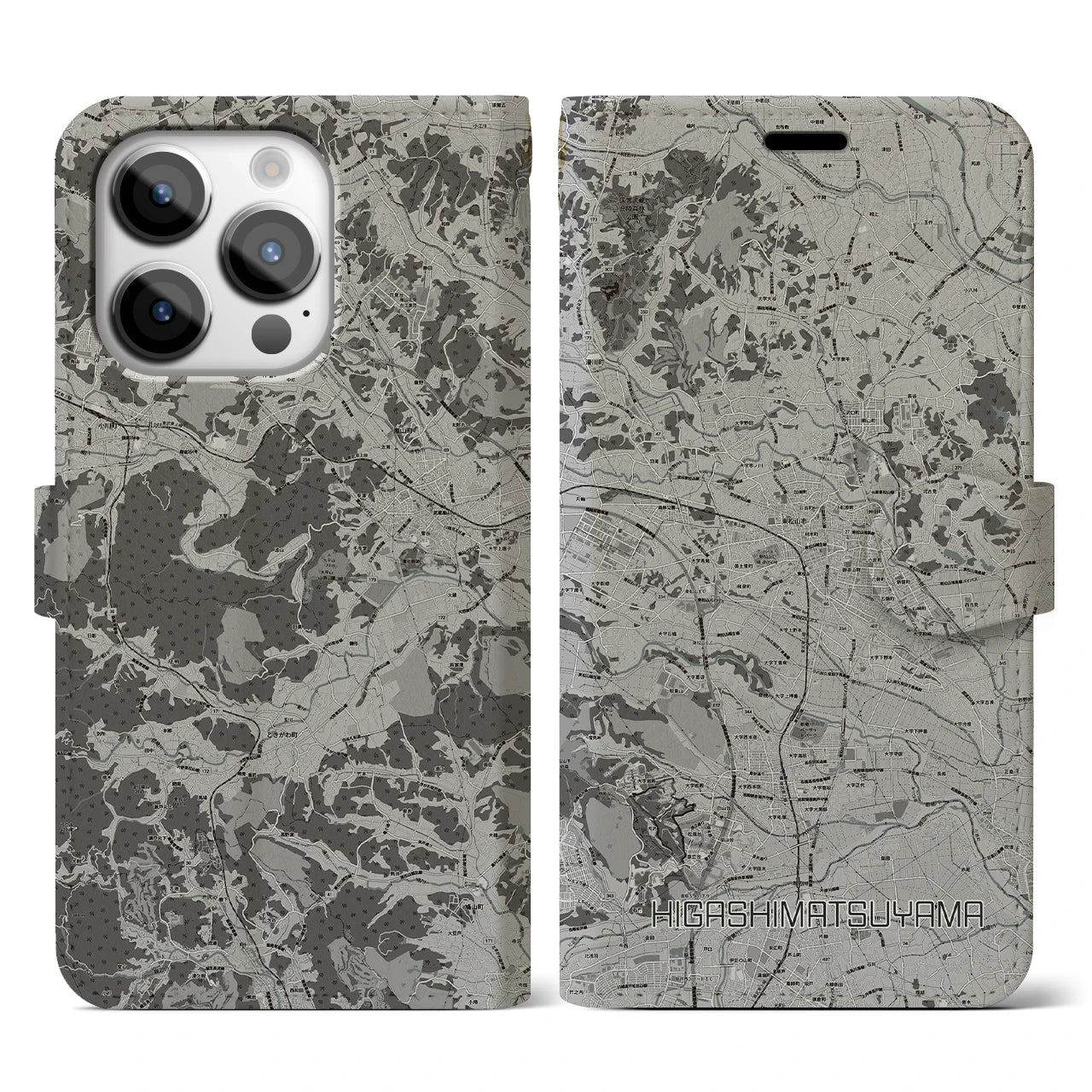 【東松山(埼玉県)】地図柄iPhoneケース(手帳タイプ)