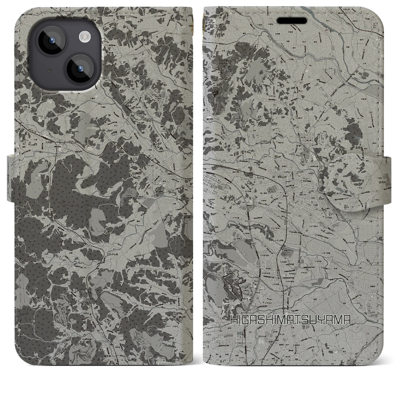 【東松山(埼玉県)】地図柄iPhoneケース(手帳タイプ)