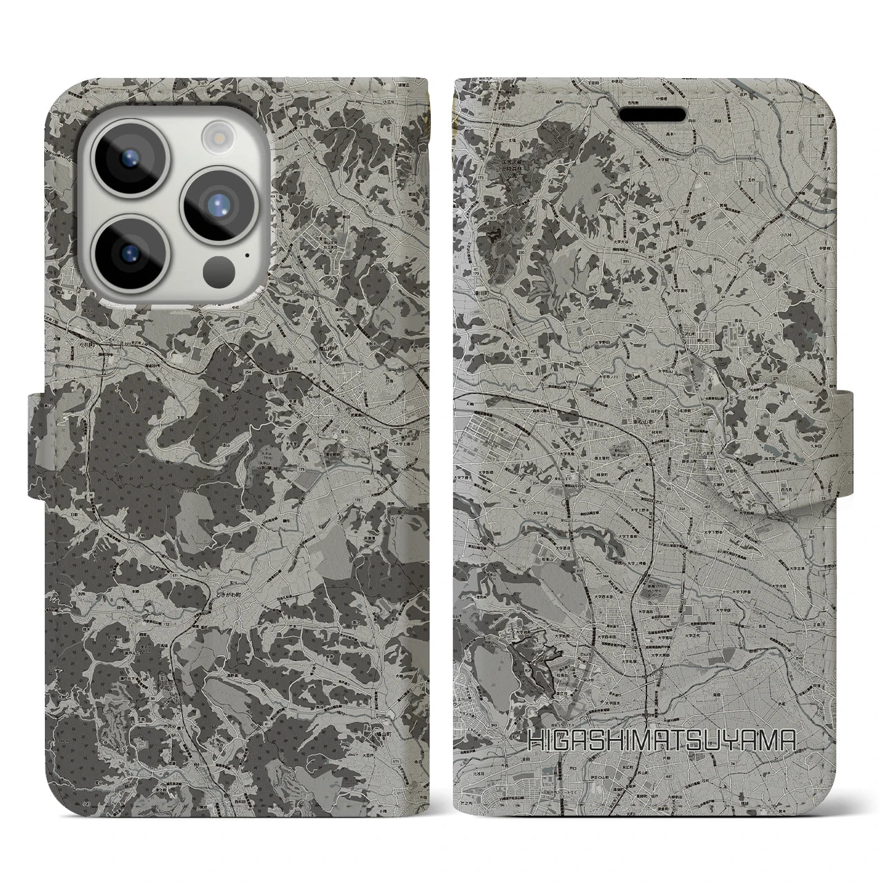 【東松山(埼玉県)】地図柄iPhoneケース(手帳タイプ)