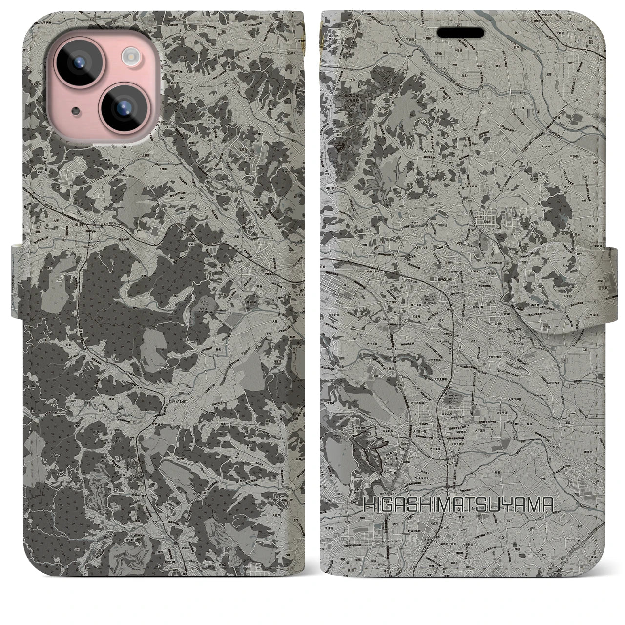 【東松山(埼玉県)】地図柄iPhoneケース(手帳タイプ)