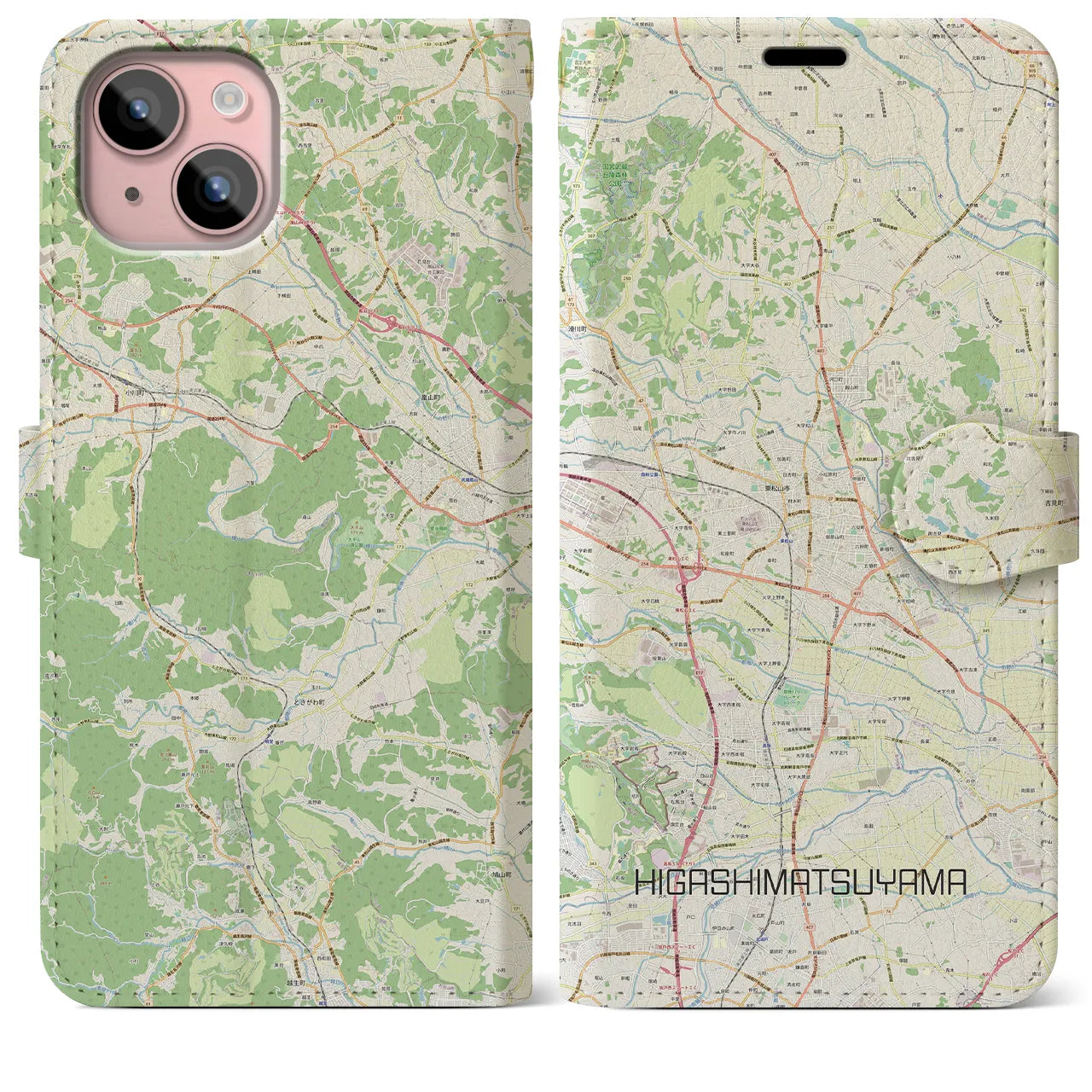 【東松山(埼玉県)】地図柄iPhoneケース(手帳タイプ)