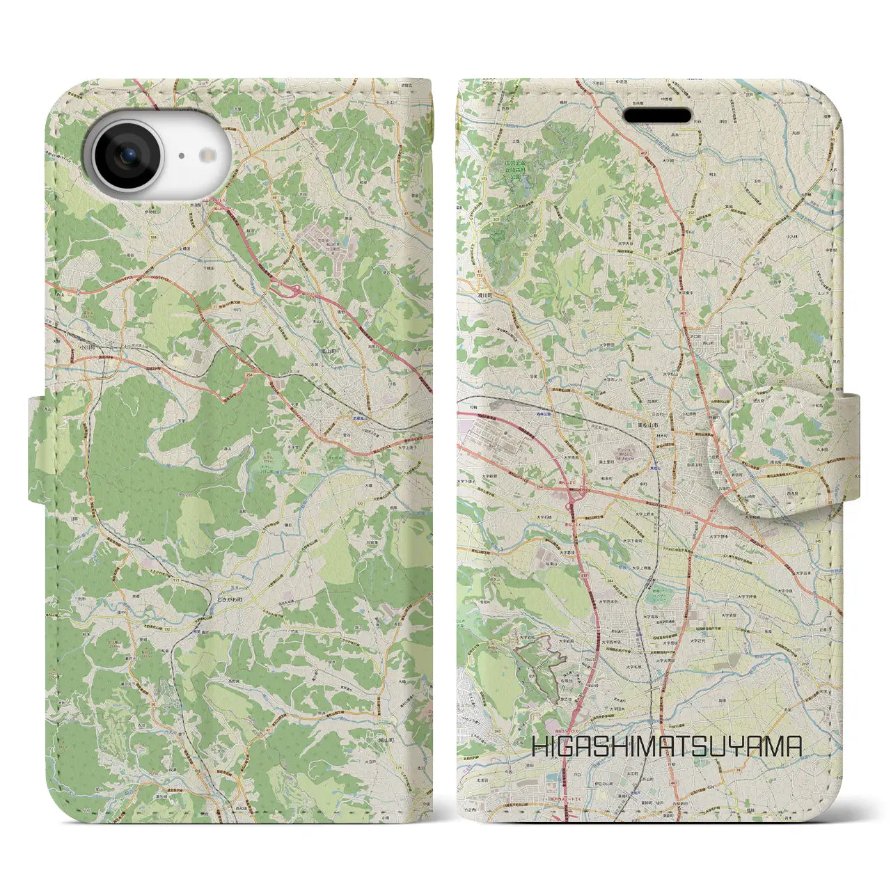 【東松山(埼玉県)】地図柄iPhoneケース(手帳タイプ)