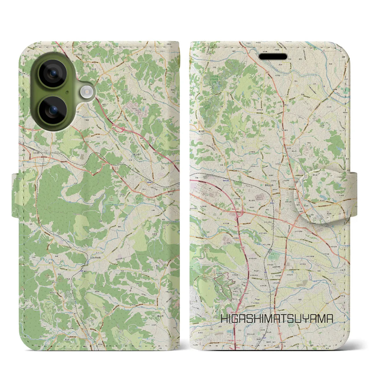 【東松山(埼玉県)】地図柄iPhoneケース(手帳タイプ)