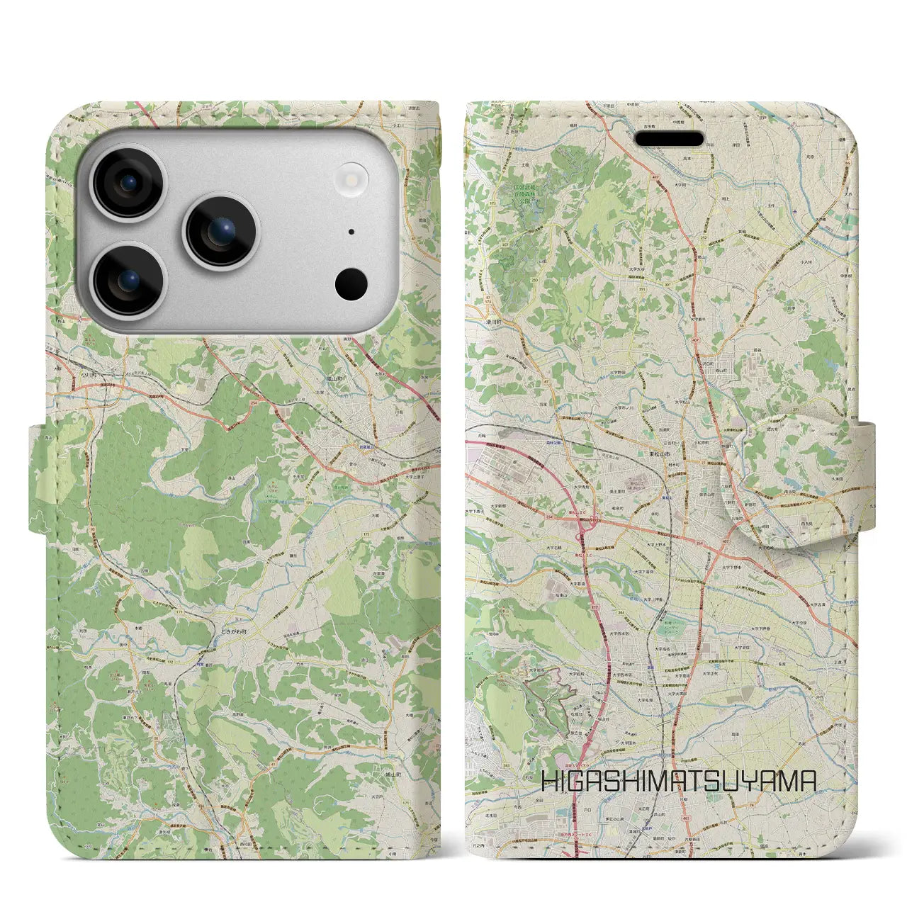 【東松山(埼玉県)】地図柄iPhoneケース(手帳タイプ)