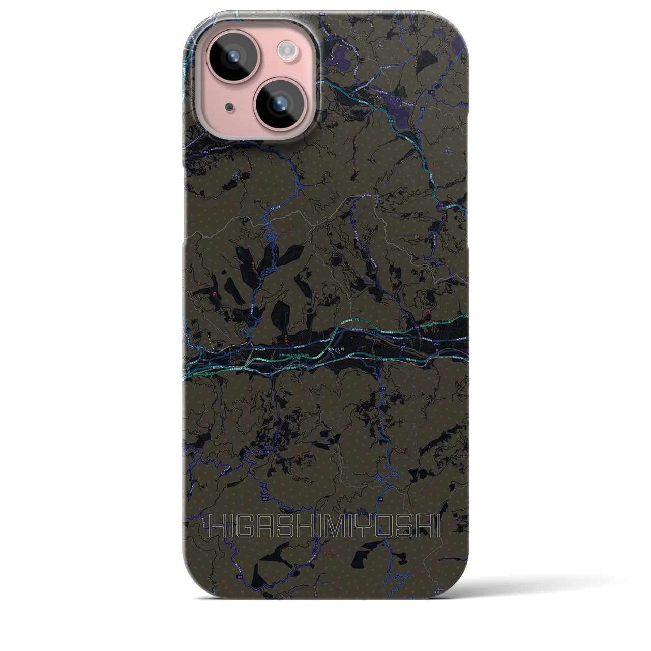 【東みよし(徳島県)】地図柄iPhoneケース(バックカバータイプ)
