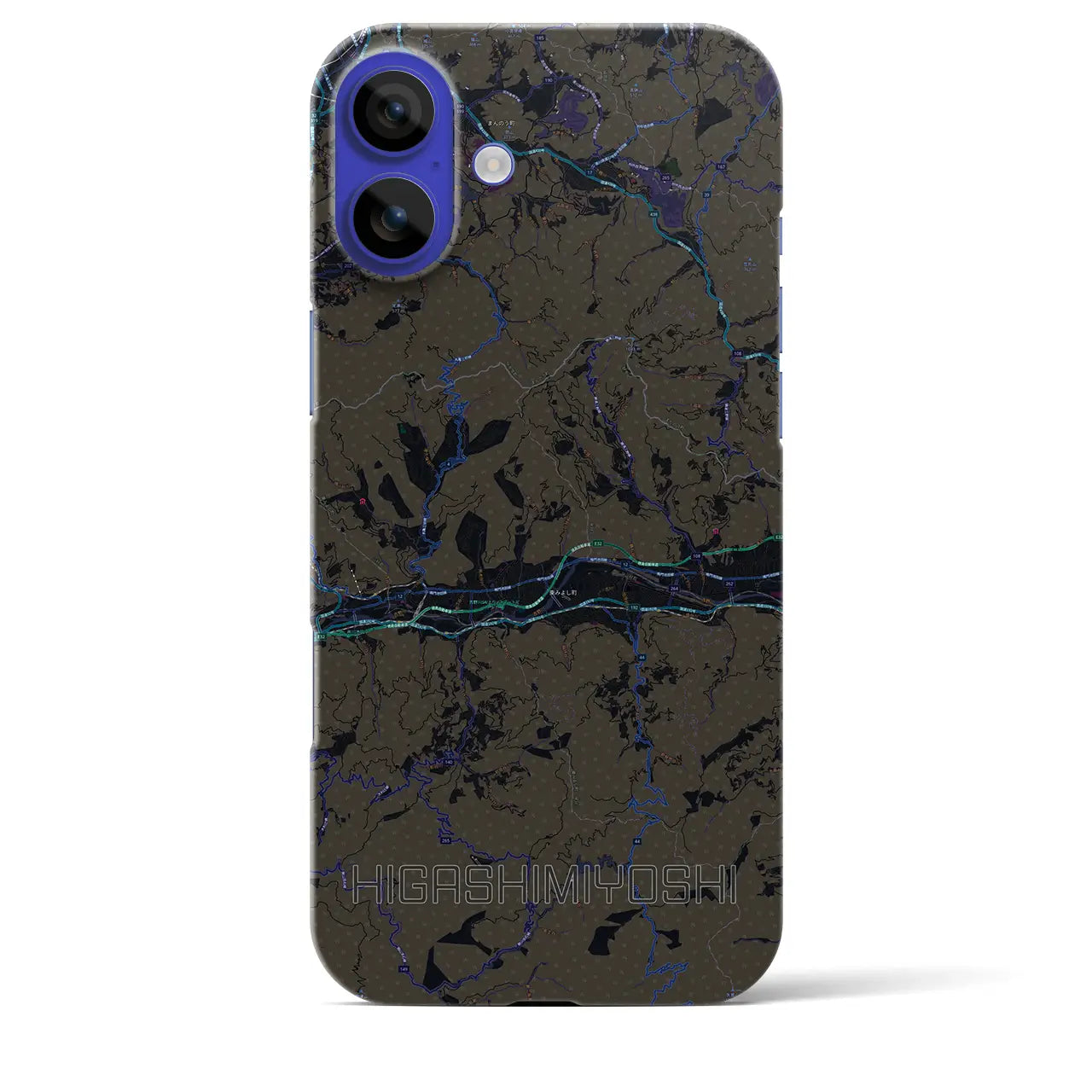 【東みよし(徳島県)】地図柄iPhoneケース(バックカバータイプ)