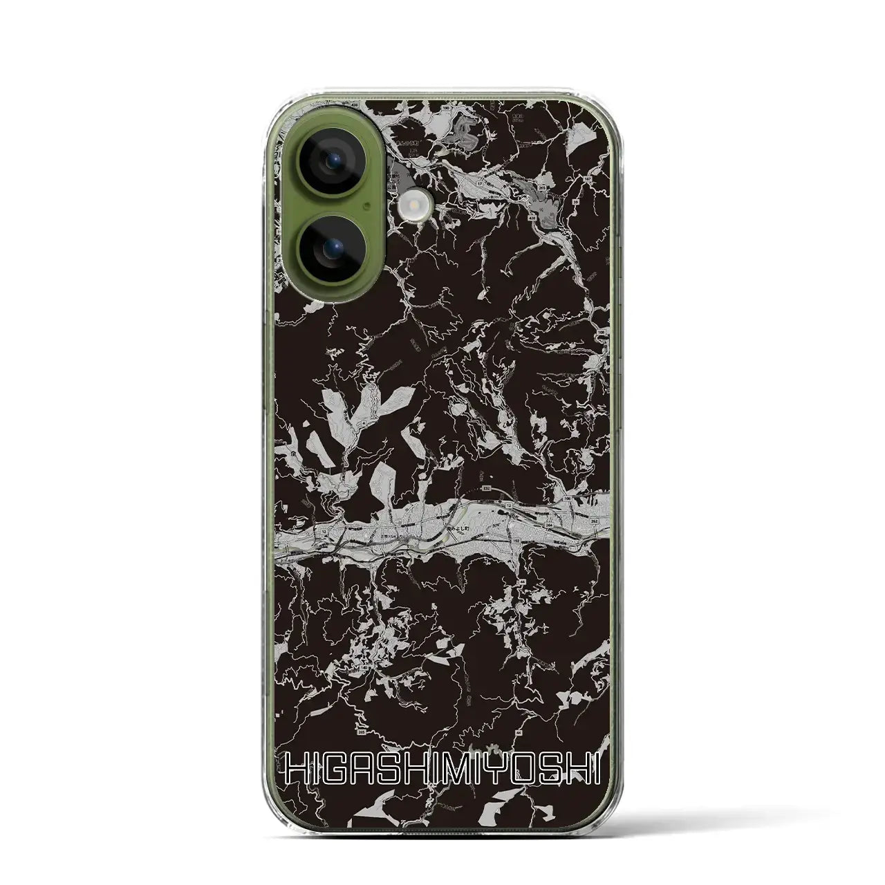 【東みよし(徳島県)】地図柄iPhoneケース(クリアタイプ)モノトーン・iPhone 17 Pro Max 用