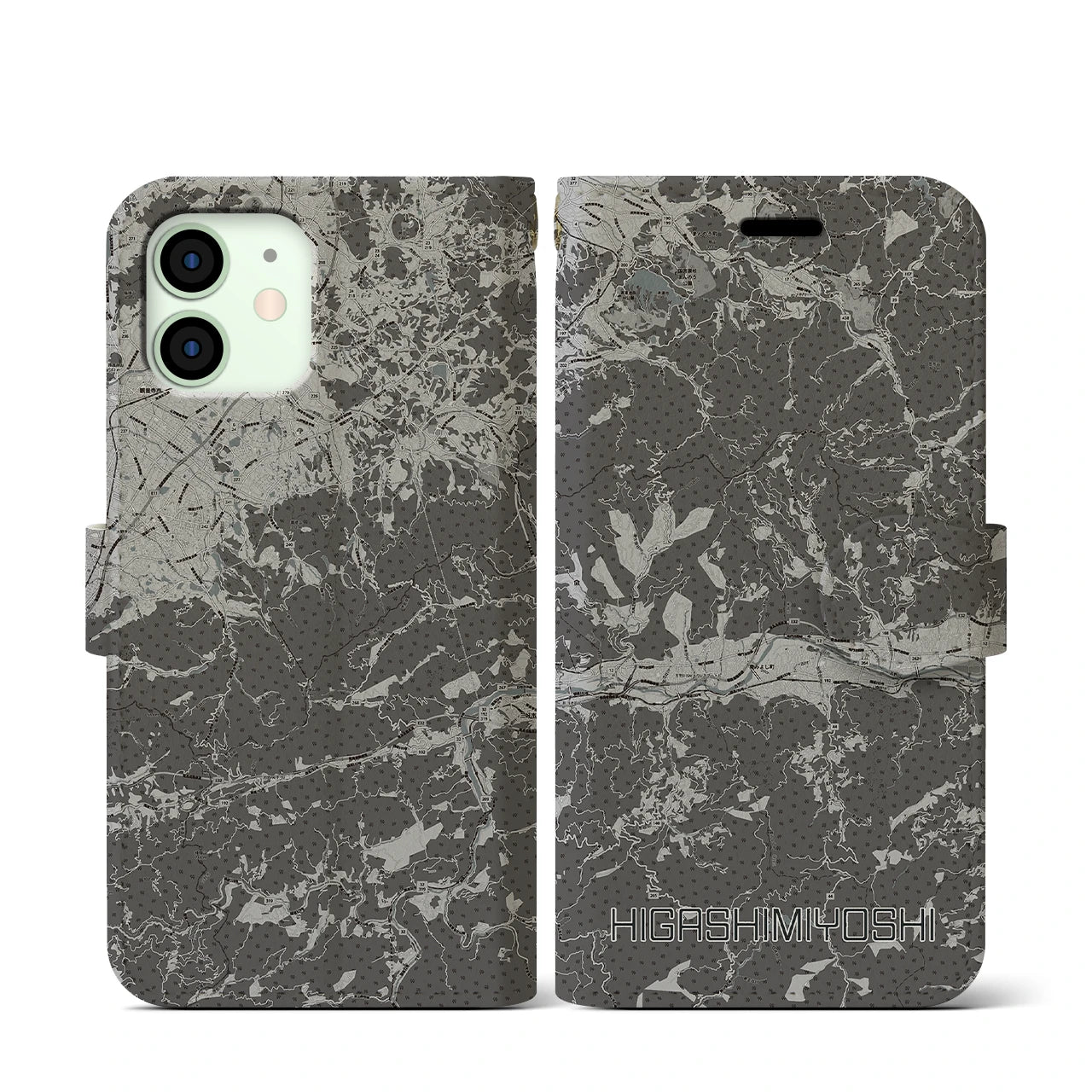 【東みよし(徳島県)】地図柄iPhoneケース(手帳タイプ)