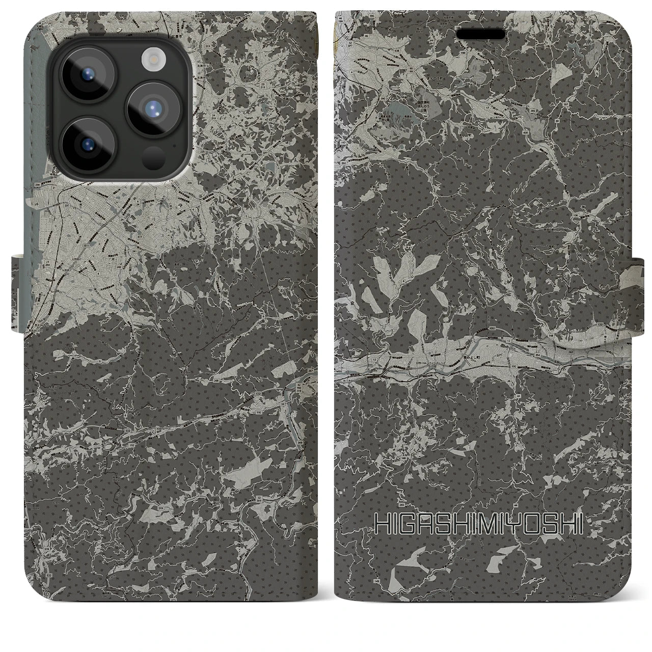 【東みよし(徳島県)】地図柄iPhoneケース(手帳タイプ)