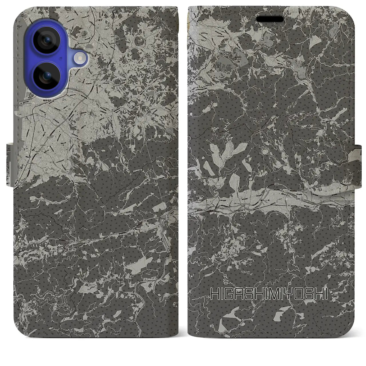 【東みよし(徳島県)】地図柄iPhoneケース(手帳タイプ)