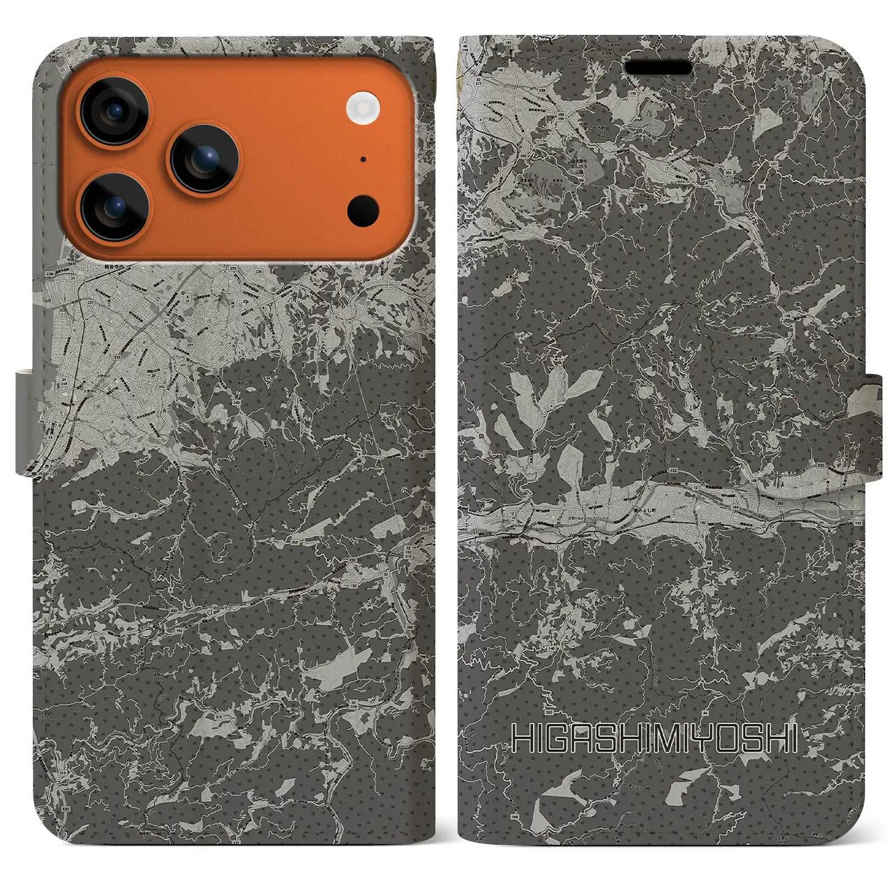 【東みよし(徳島県)】地図柄iPhoneケース(手帳タイプ)