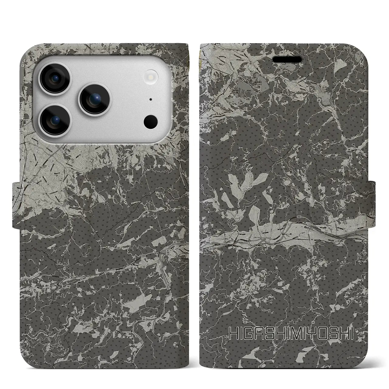 【東みよし(徳島県)】地図柄iPhoneケース(手帳タイプ)