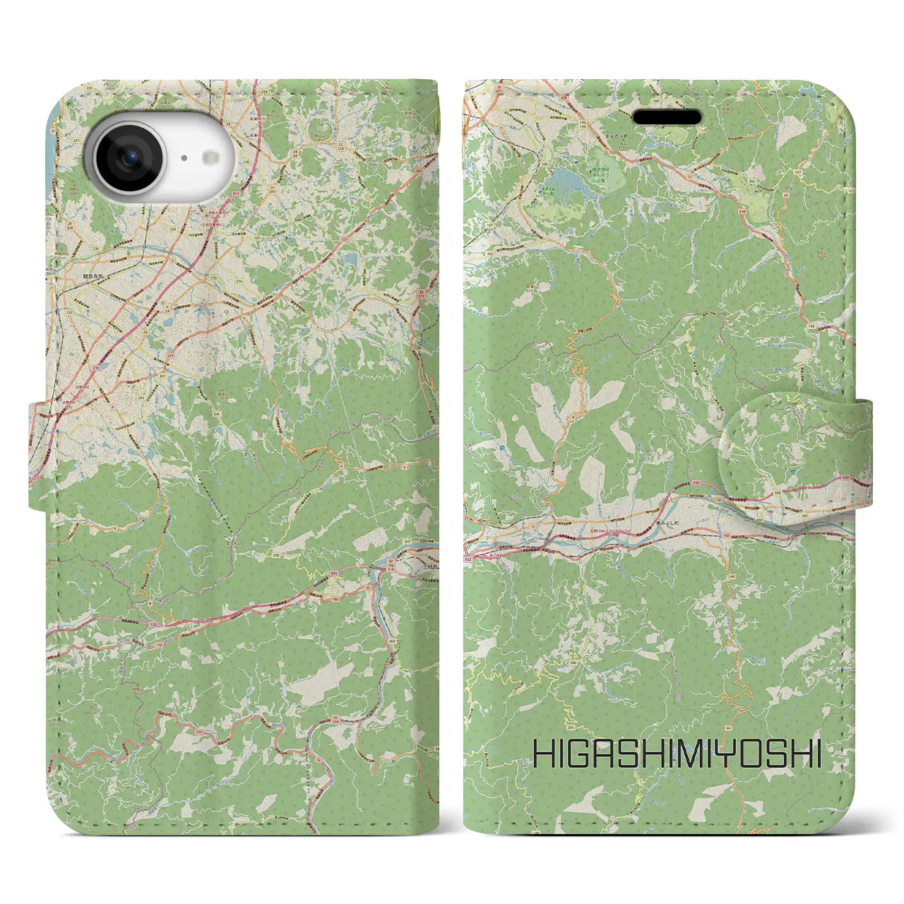 【東みよし(徳島県)】地図柄iPhoneケース(手帳タイプ)