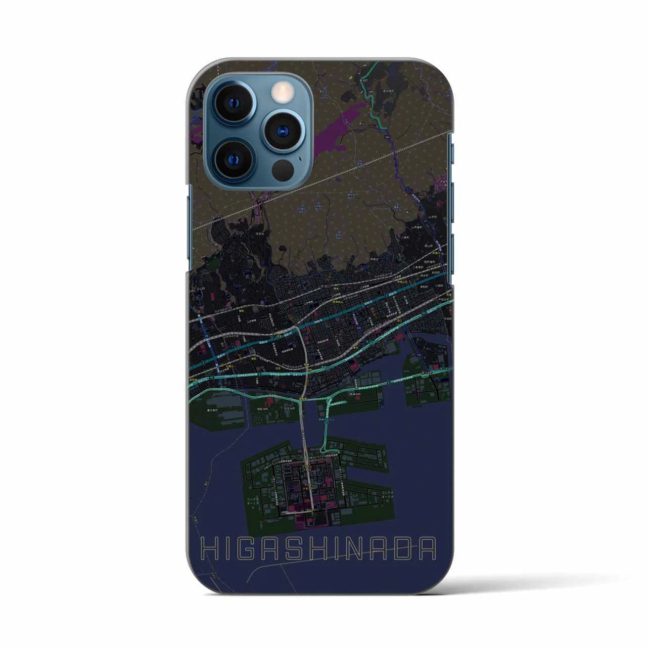 【東灘(兵庫県)】地図柄iPhoneケース(バックカバータイプ)