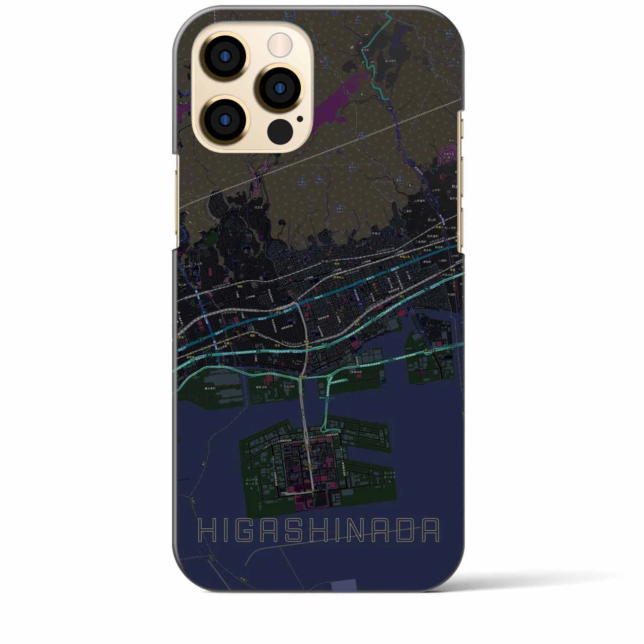 【東灘(兵庫県)】地図柄iPhoneケース(バックカバータイプ)