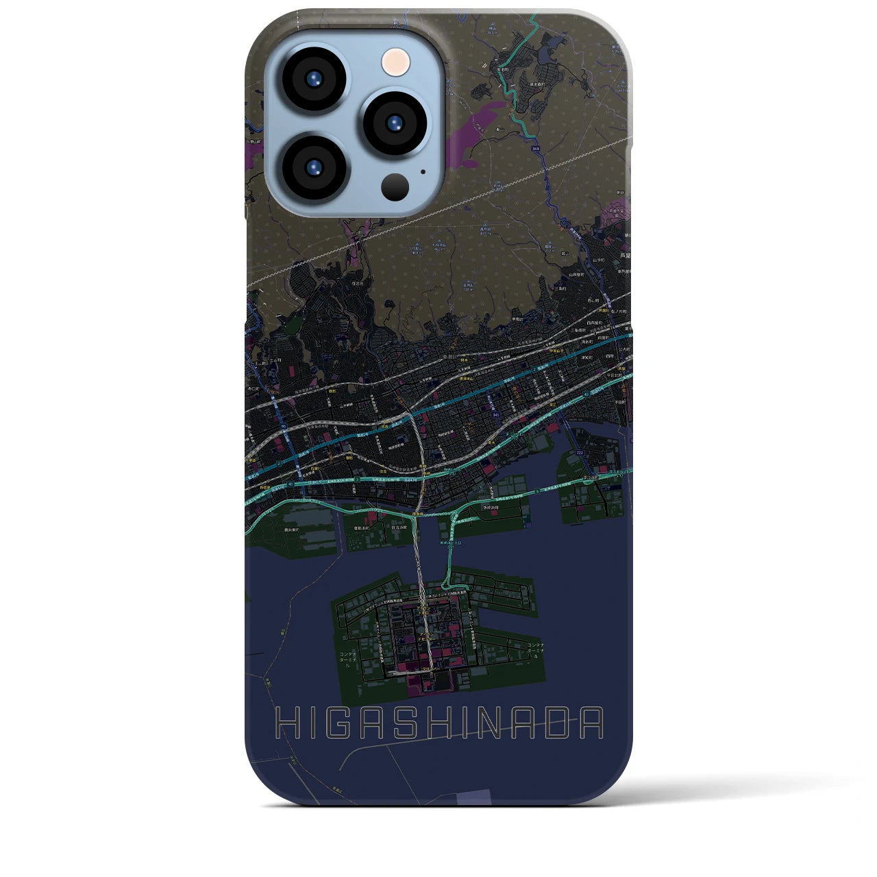 【東灘(兵庫県)】地図柄iPhoneケース(バックカバータイプ)