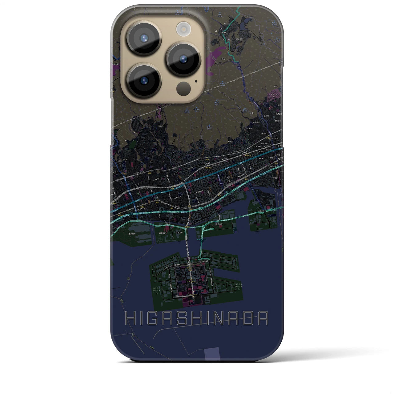 【東灘(兵庫県)】地図柄iPhoneケース(バックカバータイプ)