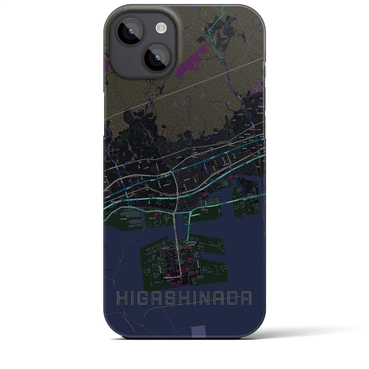 【東灘(兵庫県)】地図柄iPhoneケース(バックカバータイプ)