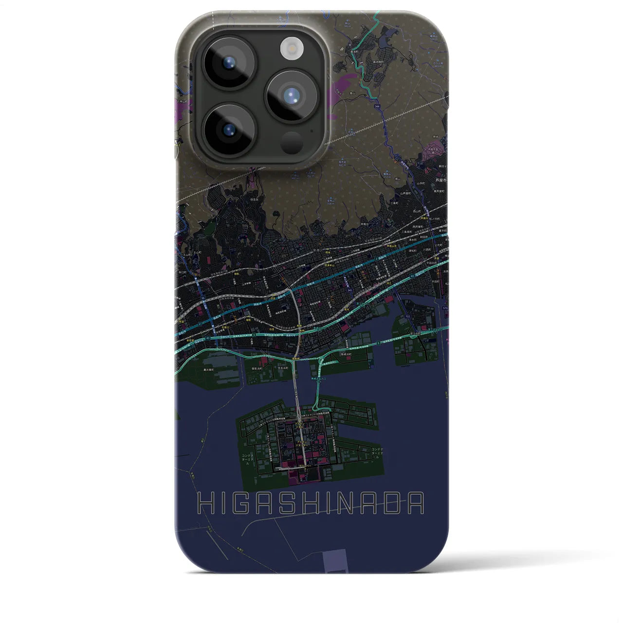 【東灘(兵庫県)】地図柄iPhoneケース(バックカバータイプ)