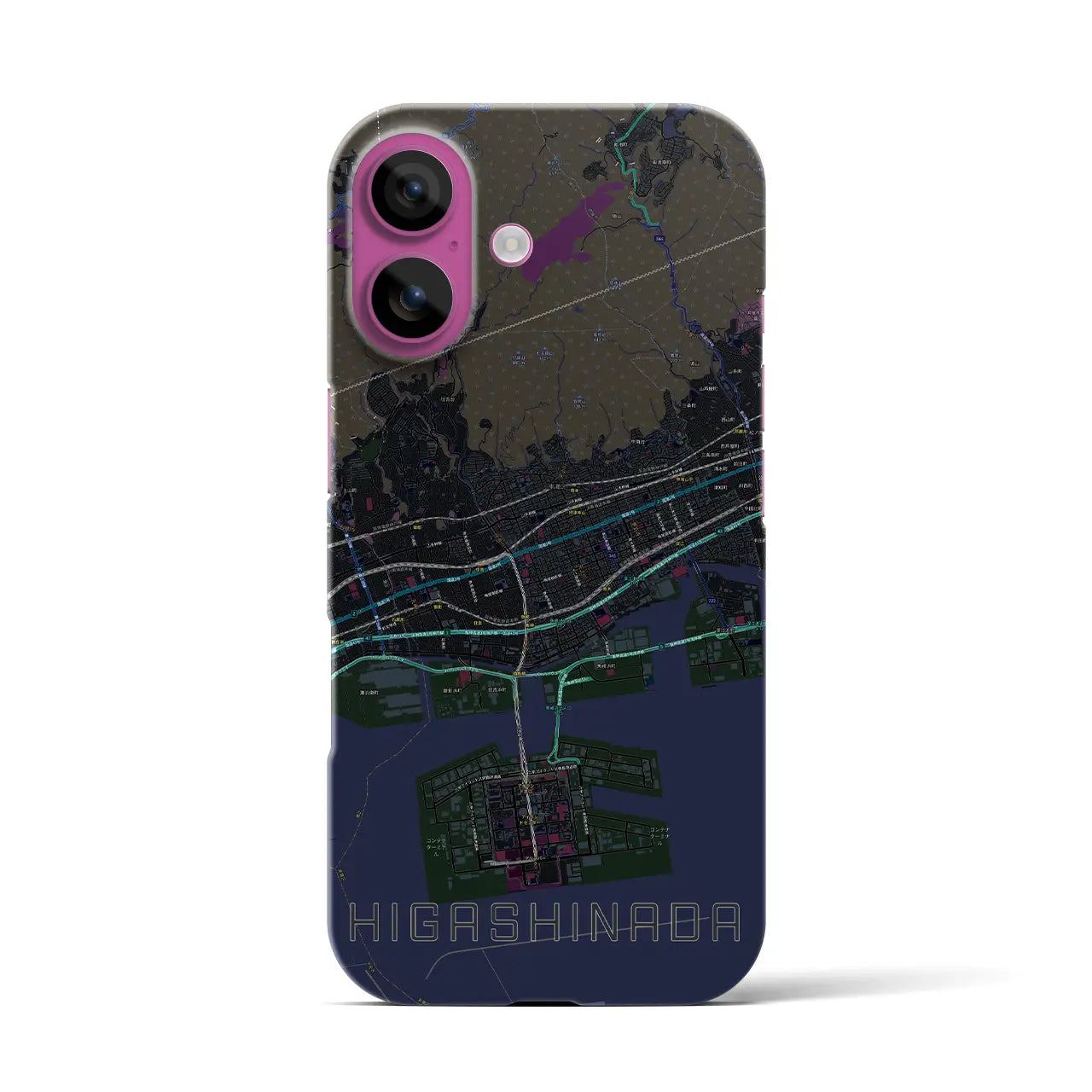 【東灘(兵庫県)】地図柄iPhoneケース(バックカバータイプ)